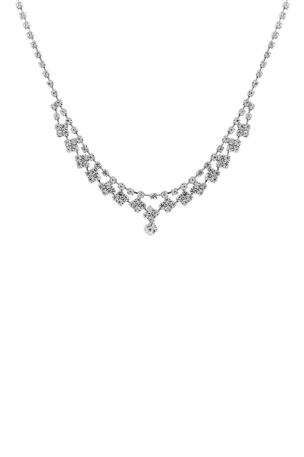 Stylish Rhinestone Design Crystal Necklace - Fashionmj