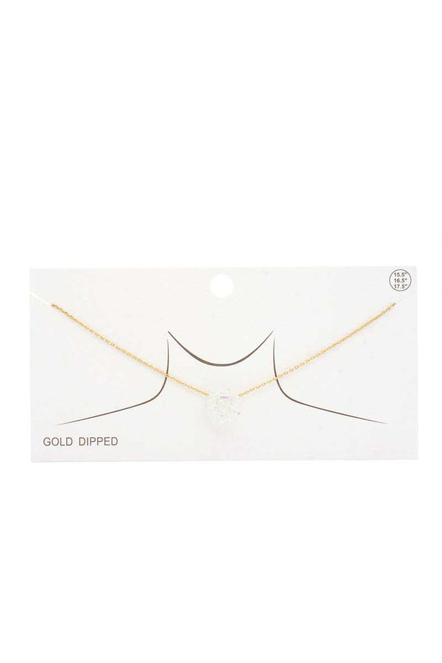 Iridescent Circle Gold Dipped Necklace - Fashionmj