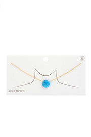 Iridescent Circle Gold Dipped Necklace - Fashionmj