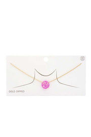 Iridescent Circle Gold Dipped Necklace - Fashionmj