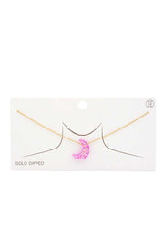 Iridescent Moon Gold Dipped Necklace - Fashionmj