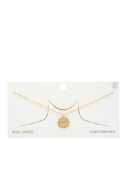 Evil Eye Sun Charm Gold Dipped Necklace - Fashionmj