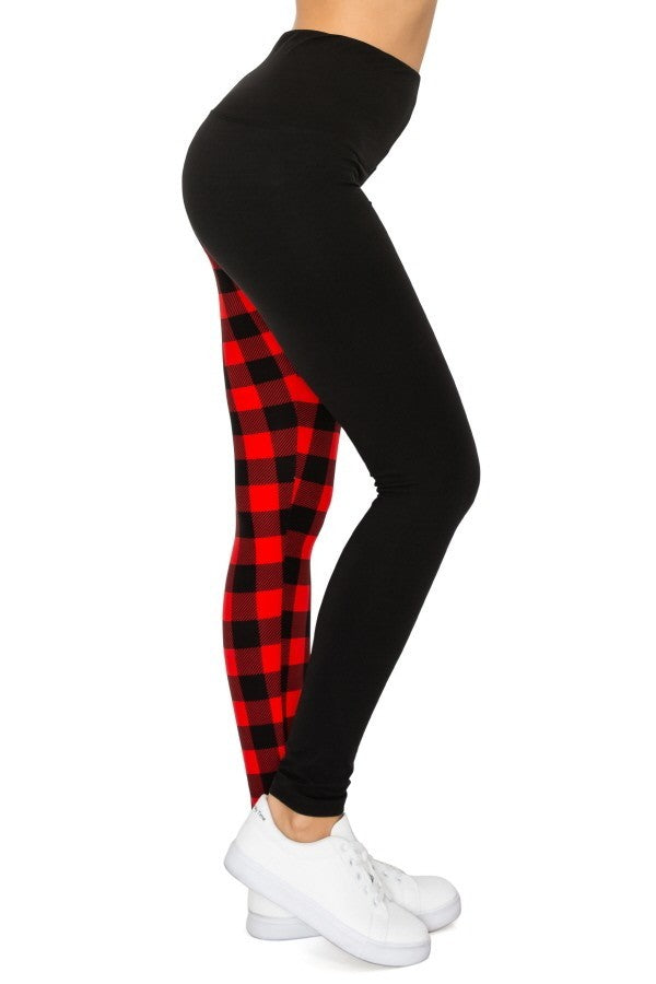 Spliced 5-inch Long Yoga Style Banded Lined Knit Legging With High Waist - Fashionmj