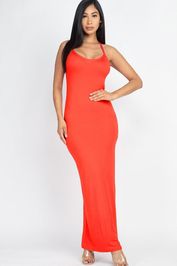 Racer Back Maxi Dress - Fashionmj