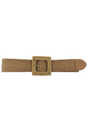 Fashion Square Straw Buckle Belt - Fashionmj