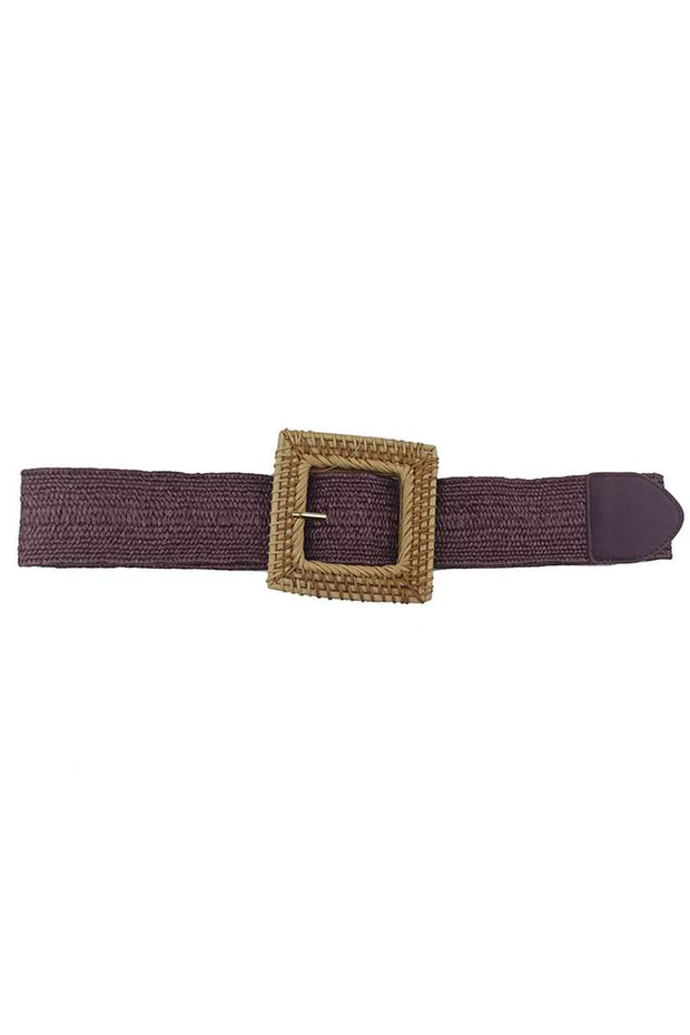 Fashion Square Straw Buckle Belt - Fashionmj