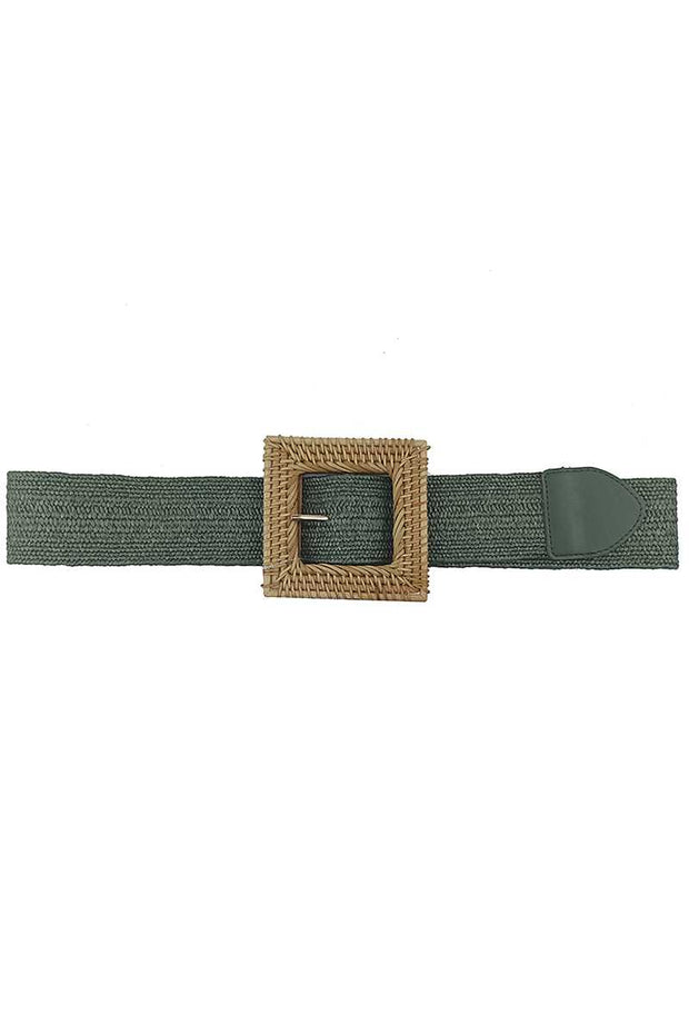 Fashion Square Straw Buckle Belt - Fashionmj