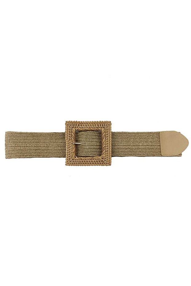 Fashion Square Straw Buckle Belt - Fashionmj