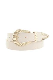 Shrimp Tectured Buckle Belt - Fashionmj