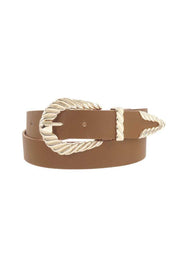 Shrimp Tectured Buckle Belt - Fashionmj