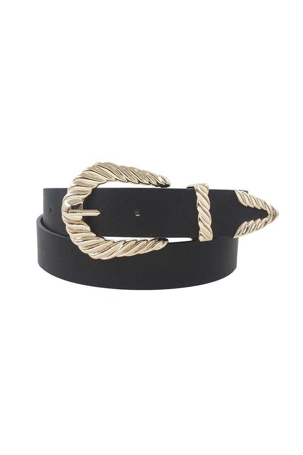 Shrimp Tectured Buckle Belt - Fashionmj