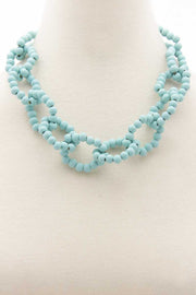 Color Wood Bead O Link Necklace - Fashionmj