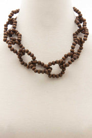 Color Wood Bead O Link Necklace - Fashionmj