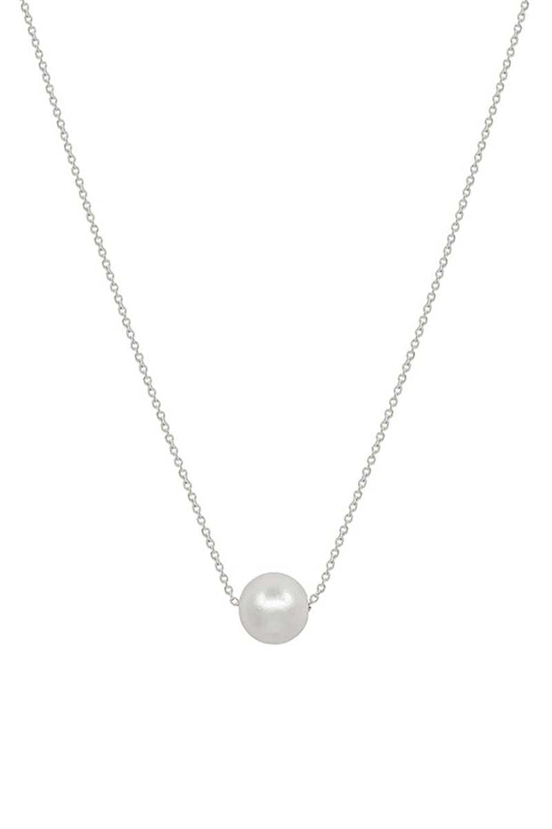 Metal Chain Pearl Pendant Necklace - Fashionmj