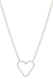 Metal Chain Heart Pendant Necklace - Fashionmj