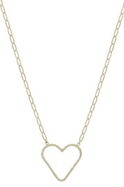 Metal Chain Heart Pendant Necklace - Fashionmj