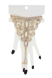 Marquise Rhinestone Hand Ring Bracelet - Fashionmj