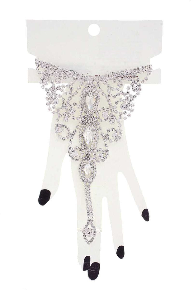 Marquise Rhinestone Hand Ring Bracelet - Fashionmj