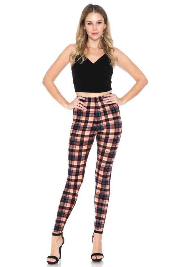 Multi Printed, High Waisted, Leggings With An Elasticized Waist Band - Fashionmj