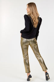 Animal Skin Vinyl Ankle Pants - Fashionmj