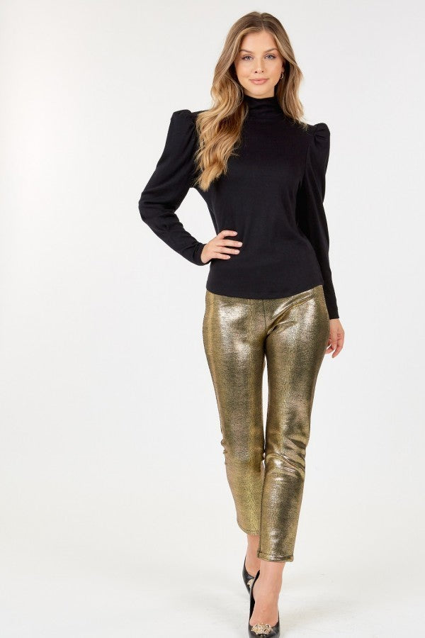 Animal Skin Vinyl Ankle Pants - Fashionmj