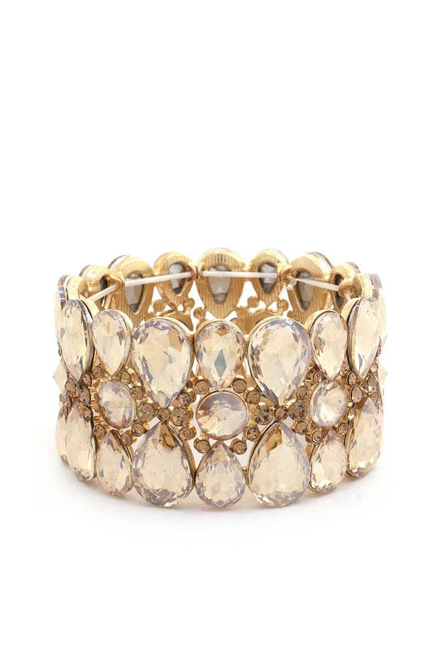 Teardrop Pattern Rhinestone Bracelet - Fashionmj