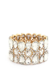 Teardrop Pattern Rhinestone Bracelet - Fashionmj