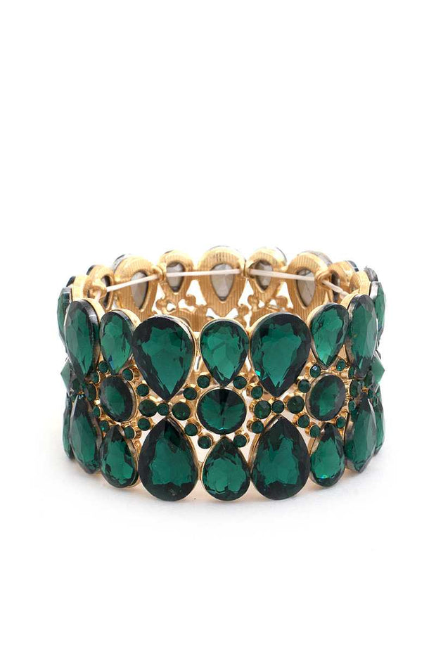 Teardrop Pattern Rhinestone Bracelet - Fashionmj