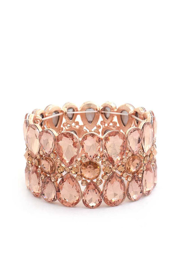 Teardrop Pattern Rhinestone Bracelet - Fashionmj