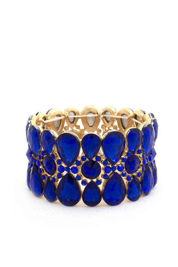 Teardrop Pattern Rhinestone Bracelet - Fashionmj