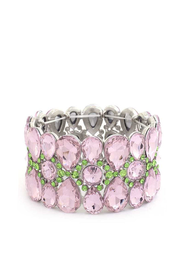 Teardrop Pattern Rhinestone Bracelet - Fashionmj