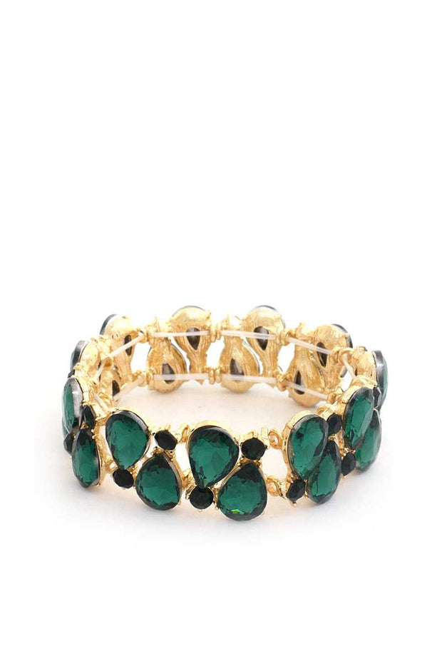 Teardrop Rhinestone Stretch Bracelet - Fashionmj