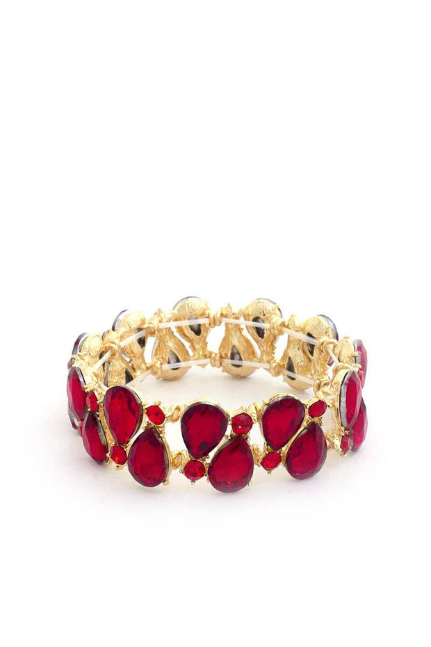 Teardrop Rhinestone Stretch Bracelet - Fashionmj