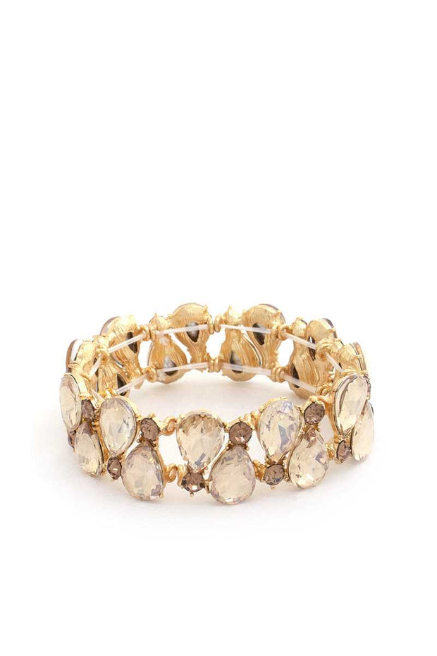 Teardrop Rhinestone Stretch Bracelet - Fashionmj