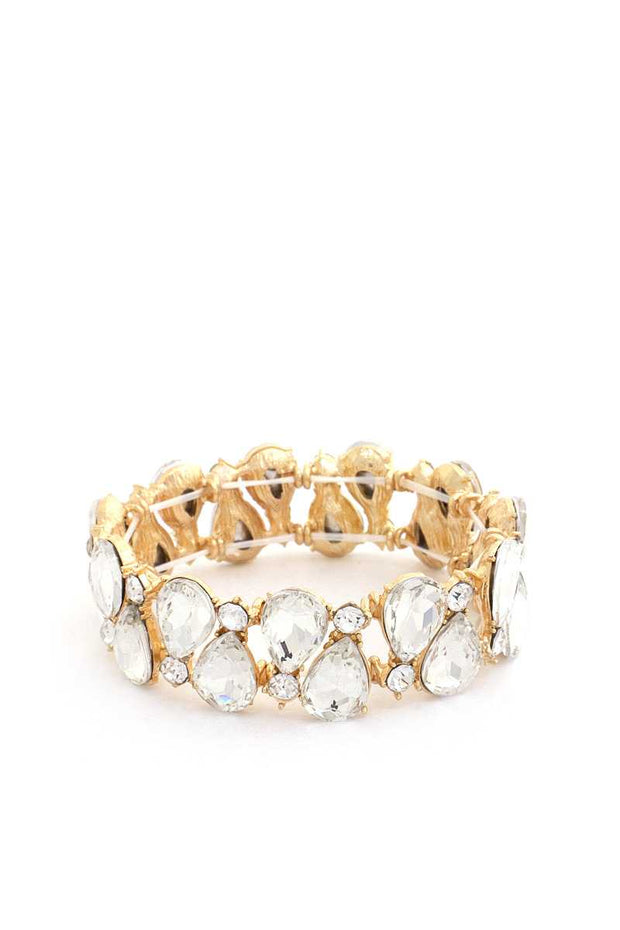 Teardrop Rhinestone Stretch Bracelet - Fashionmj