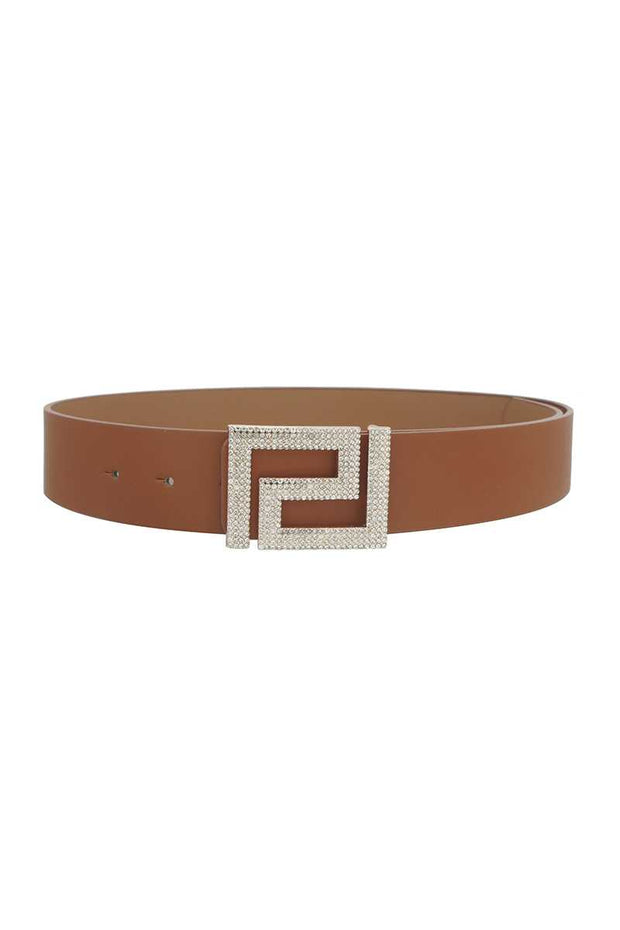 Rhinestone Pave Geo Shape Belt - Fashionmj