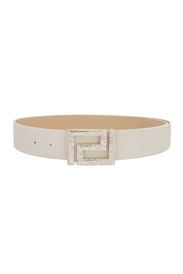 Rhinestone Pave Geo Shape Belt - Fashionmj