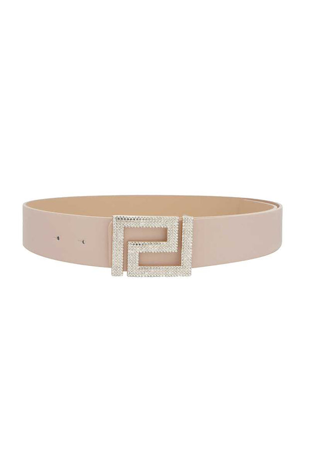 Rhinestone Pave Geo Shape Belt - Fashionmj