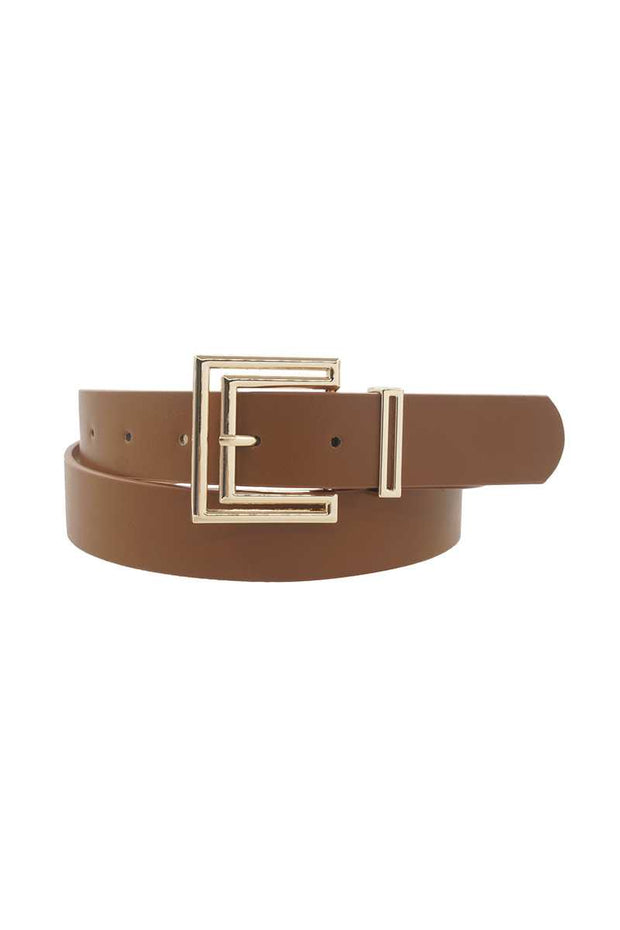 Outline Cutout Square Buckle Belt - Fashionmj