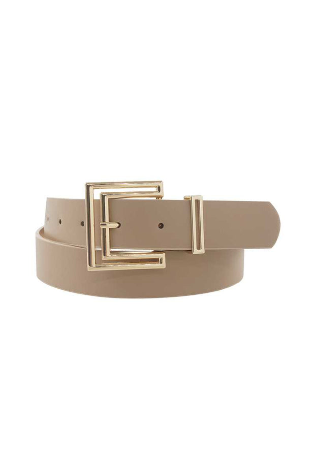 Outline Cutout Square Buckle Belt - Fashionmj