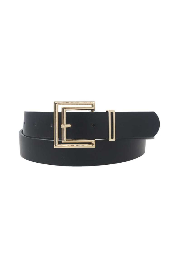 Outline Cutout Square Buckle Belt - Fashionmj