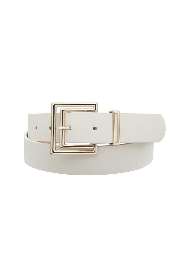 Outline Cutout Square Buckle Belt - Fashionmj