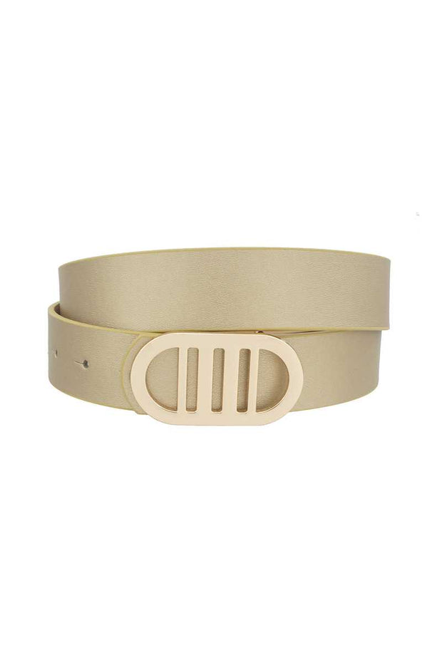 Modern Gridded Oval Standard Belt - Fashionmj