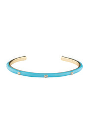 Color Metal Rhinestone Cuff Bracelet - Fashionmj