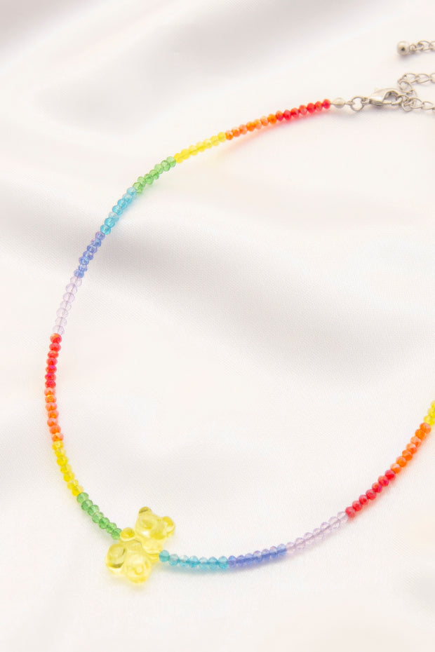 Gummy Bear Charm Beaded Necklace - Fashionmj