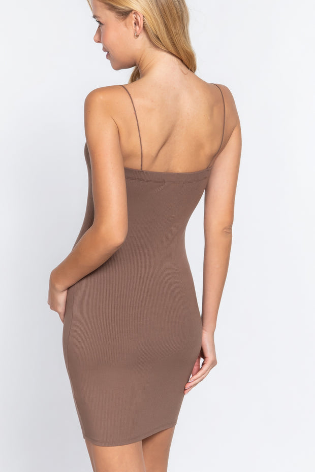 Cami Heavy Rib Mini Dress - Fashionmj