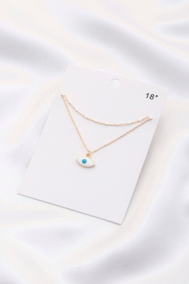 Eye Charm Layered Necklace - Fashionmj