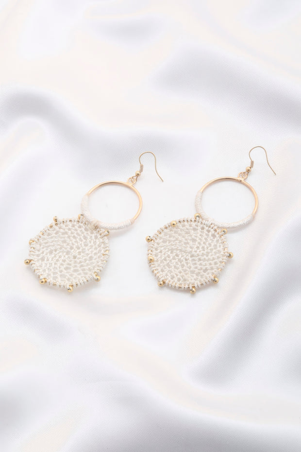 Double Circle Thread Beaded Earring