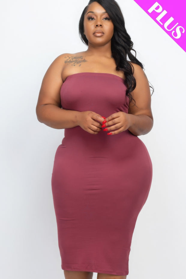 Plus Tube Bodycon Dress - Fashionmj