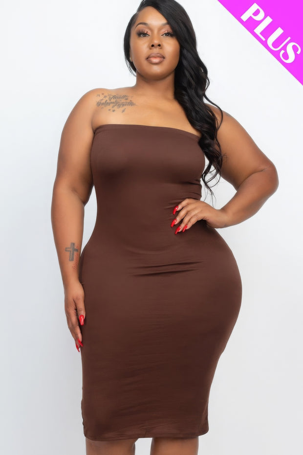 Plus Tube Bodycon Dress - Fashionmj